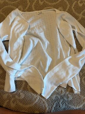Brandy Melville White Lightweight Open-Front Cardigan